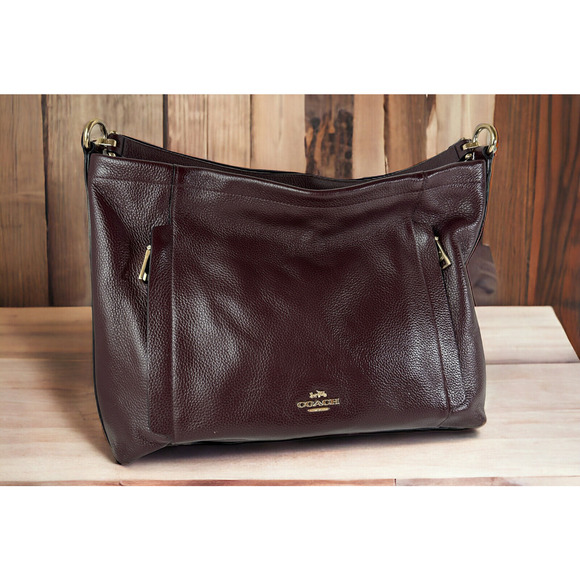 Coach Handbags - Coach Scout Hobo Oxblood Burgundy Pebble Leather Shoulder Bag 24770 Strap Missin
